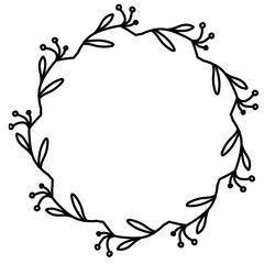Botanical frame.leaves border.decorative wedding wreath.