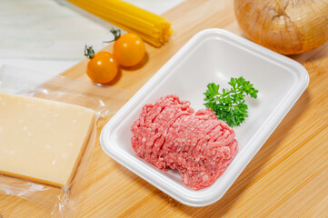 パスタ作りの材料　