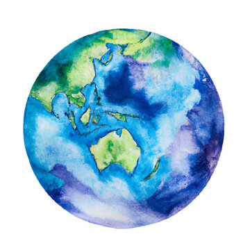 Watercolor Planet Png transparent Ai Generative