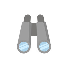 Binoculars isolated on white background. Cartoon optical instrument. Camping item viewing distant objects. Flat tool with glass lenses. Vector illustration