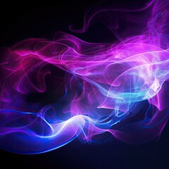 Fototapeta premium Neon blue and pink led lines on futuristic dark background,AI generated.