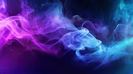Abstract Blue And Purple Neon Lines In The Smoke,Fluorescence Background With Elements For Banners,AI generated.