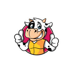 Cow logo cartoon mascot.Vector illustration