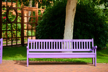 Outdoor wooden seat for relaxing