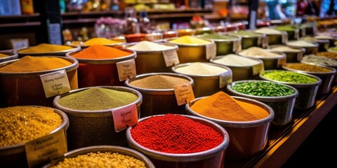 Fototapeta premium The colors of local street markets. Grocery store, generative ai, fruit, vegetable, greens, street market, fish. 