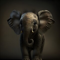 Fototapeta na wymiar Young elephant. Generative AI