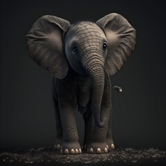 The figure of a little fabulous baby elephant. Generative AI