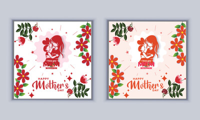 Happy Mother%27s day social media design vector template