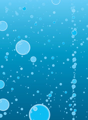 Illustrated abstract bubble background in blue and white