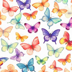 Fototapeta premium seamless pattern with butterflies Ai Generative