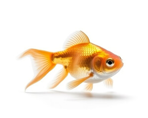 Gold Fish Isolated on White Background. Generative Ai.