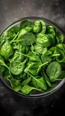 Fresh Spinach in the salad bowl
