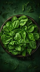 Fresh Spinach in the salad bowl