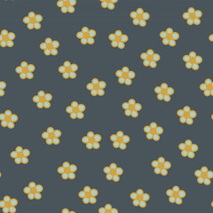 Cute seamless pattern of beautiful flowers. Perfect for wallpapers, gift paper, greeting cards, fabrics, textiles, web designs. Hand-drawn. Vector illustration.