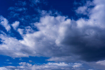 blue sky background with tiny clouds