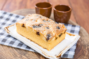 beautiful and delicious cake with coffee