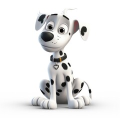 Dalmatian dog illustration cartoon 3d isolated on white. Generative AI