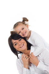 loving mother and daughter having fun