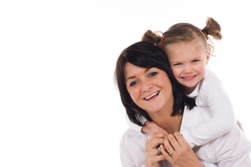 loving mother and daughter having fun