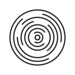 circular ripple icon. Concentric circles with broken lines isolated on white background. Vortex, sonar wave, soundwave, sunburst, signal signs