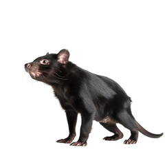Side view of animal Tasmanian Devil standing on a transparent background, Generative ai