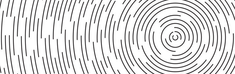 circular ripple icon set. Concentric circles with broken lines isolated on white background. Vortex, sonar wave, soundwave, sunburst, signal signs