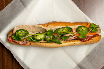 Vietnamese bahn mi sandwich