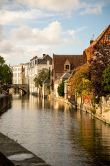 The City of Bruges in Dutch Brugge is the Beautiful Medieval Historical City. Architecture details in a sunny day