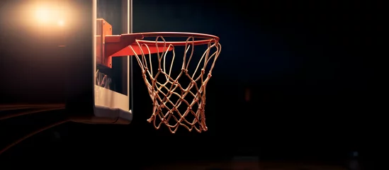 Fotobehang basketball hoop at night © Rafael