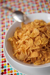 Cornflakes ready for breakfast - shallow dof