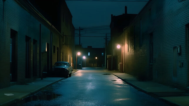 Empty Alley At Night