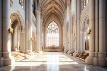 Fototapeta premium Cathedral exterior architecture. Generative AI