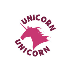 Unicorn silhouette icon isolated on transparent background