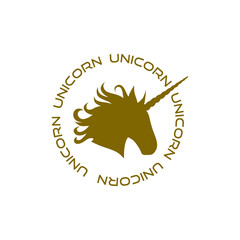Unicorn silhouette icon isolated on transparent background