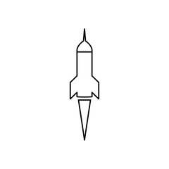  Rocket line icon isolated on transparent background