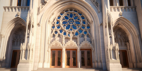 Obraz premium Cathedral exterior architecture. Generative AI