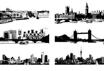 Cityscape silhouette black for your design