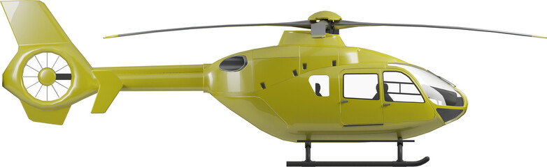 Side view of yellow helicopter © Matheus