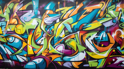 Street art graffiti on the wall. AI	