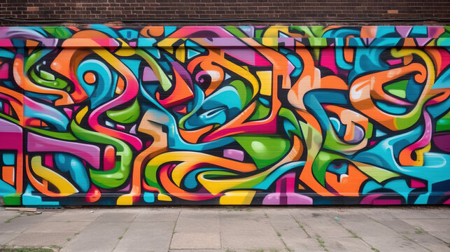 Street art graffiti on the wall. AI © Oleksandr Blishch
