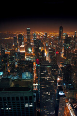 Downtown Chicago Skyline at Night