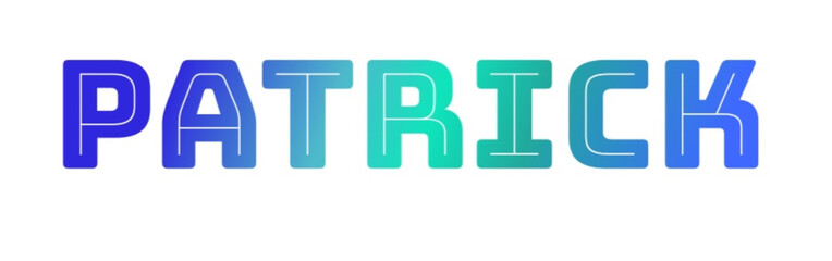 Patrick - light blue and blue color - male name - ideal for websites, emails, presentations, greetings, banners, cards, books, t-shirt, sweatshirt, prints

