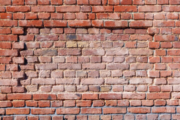 red old brick wall background