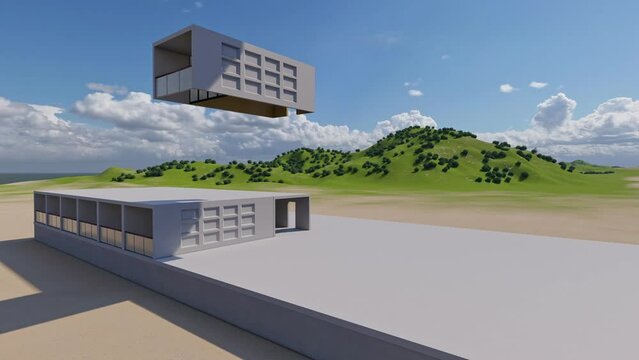 Process of construction new and modern modular house. 3d rendering.
Construction residential new house in progress at building site
New housing estate buildings apartments in town. Modern urban reside