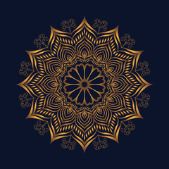 Free vector decorative golden mandala on pattern and png