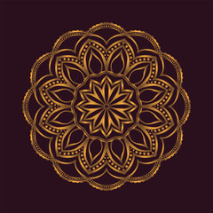 Free vector decorative golden mandala on pattern