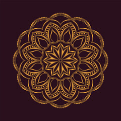 Free vector decorative golden mandala on pattern