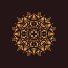 New Free vector decorative golden mandala on pattern mandala design template