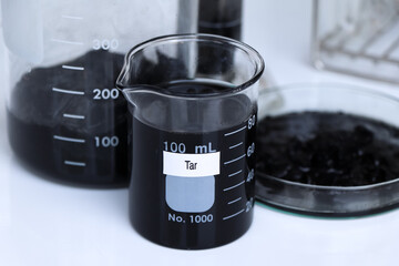 Tar in container, Laboratory Quality Testing Concepts - obrazy, fototapety, plakaty