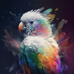 Rainbow Parrot: A Colorful Digital Art Creation Generative AI